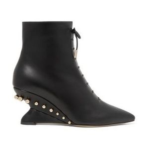 Salvatore Ferragamo Blevio studded wedge leather boots